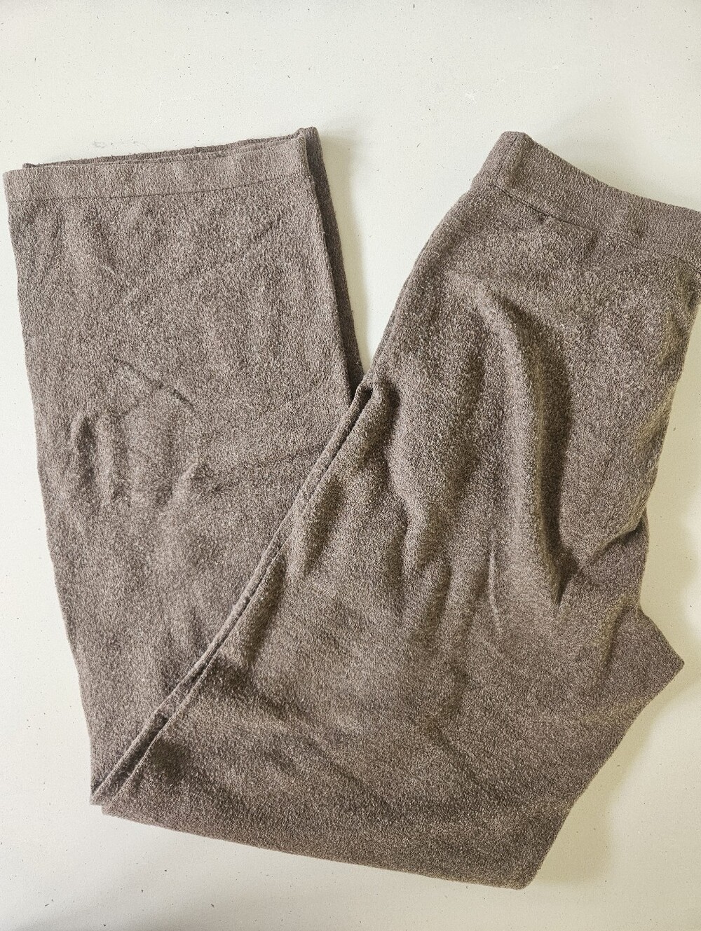 Gap Cashsoft Sweater Pants Wide Leg Cozy Brown Small Tall Pockets Drawstring
